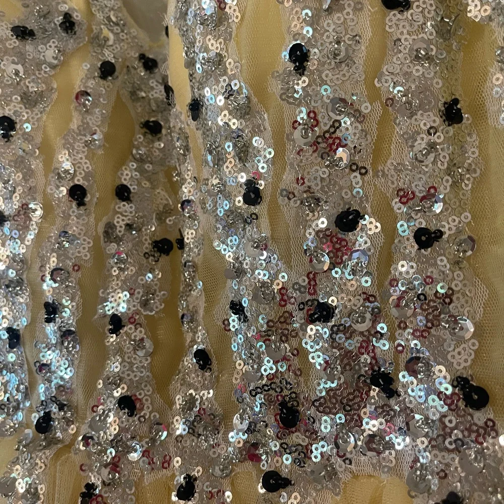 New Sparkling Yellow Mini Dress - Picture 3 of 3